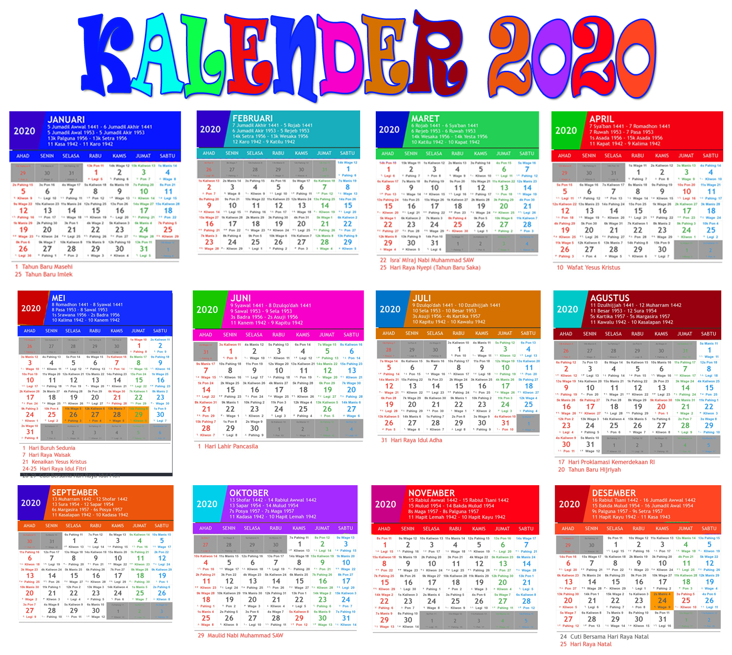  kalender  2021  indonesia lengkap hari  libur nasional 