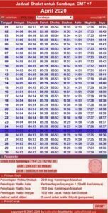 jadwal imsakiyah dan sholat surabaya 2020-1441h